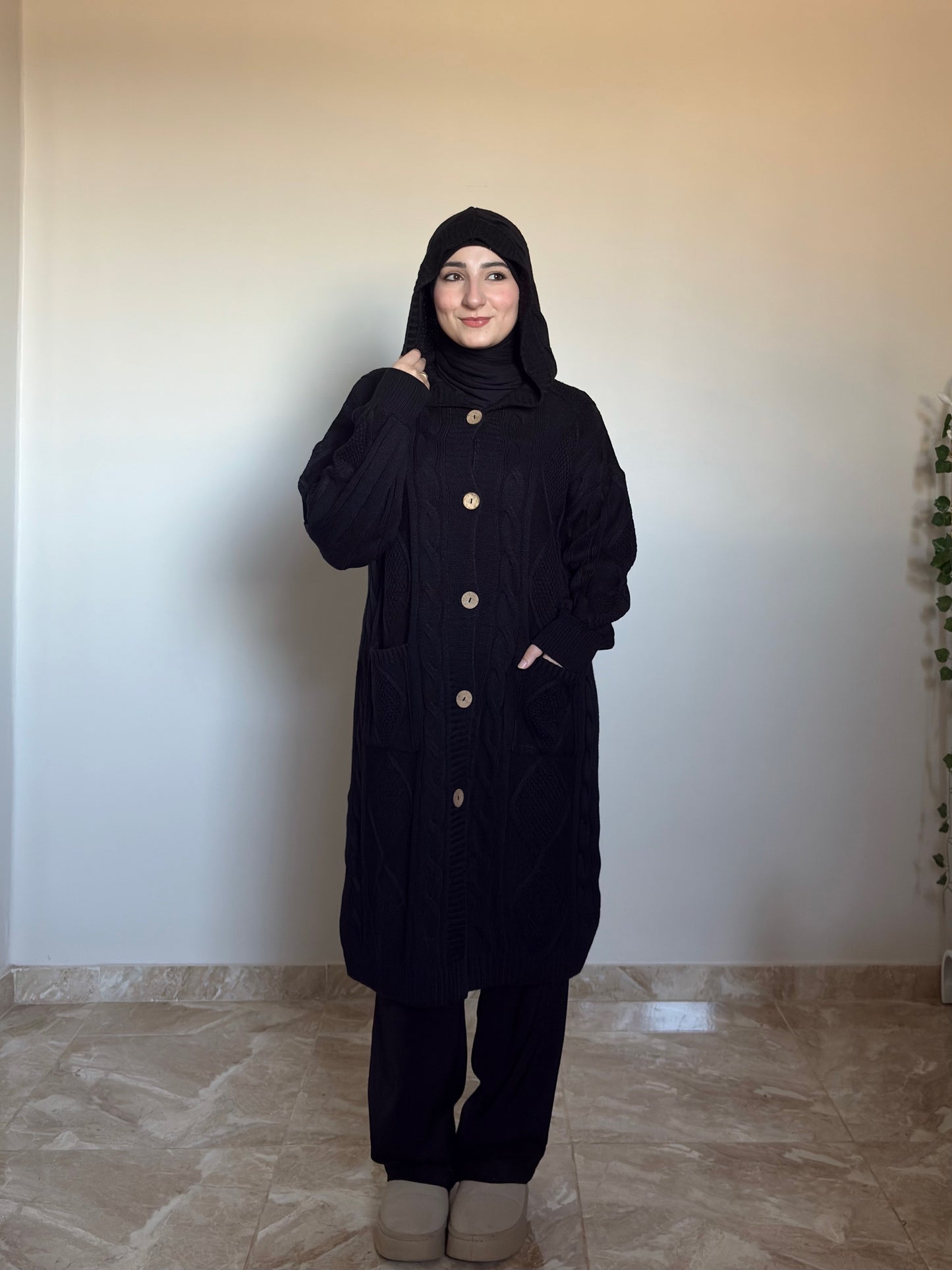 Hoodie Knit Cardigan