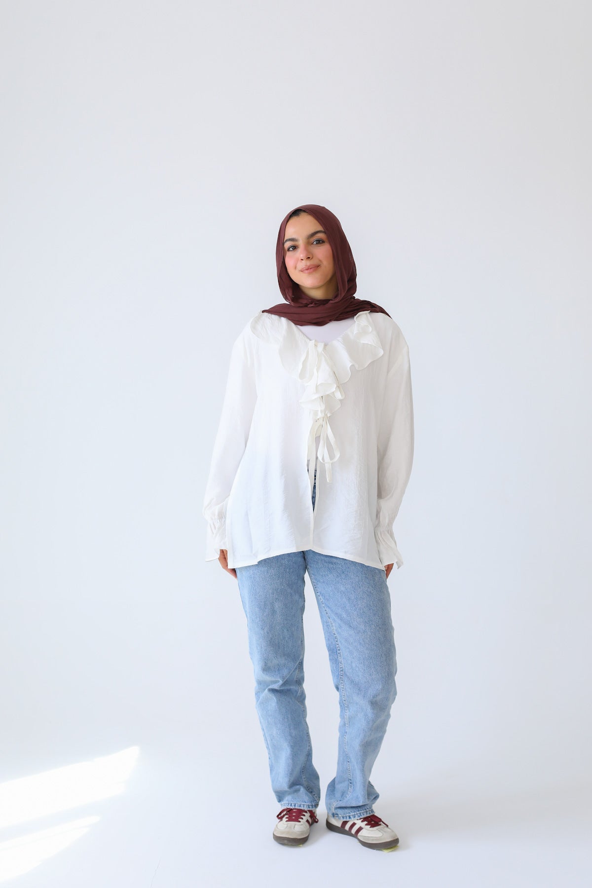 SOFT RUFFLE BLOUSE white
