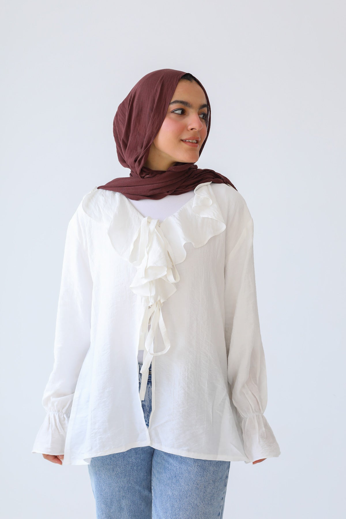 SOFT RUFFLE BLOUSE white