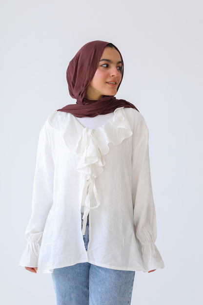 SOFT RUFFLE BLOUSE white