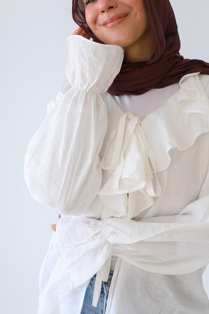 SOFT RUFFLE BLOUSE white