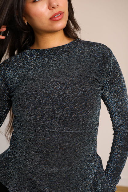 MIDNIGHT RUFFLE TOP