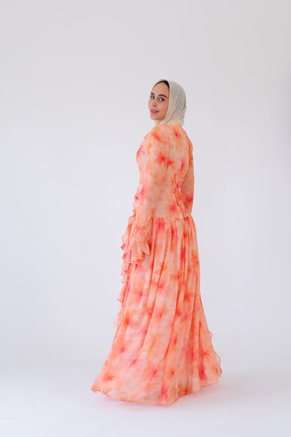COLORFUL RUFFLES DRESS