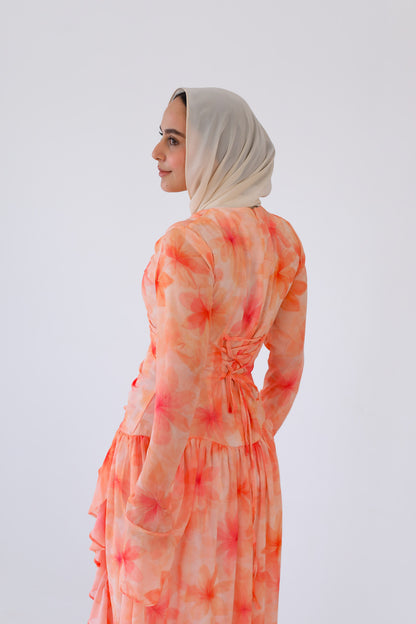 COLORFUL RUFFLES DRESS