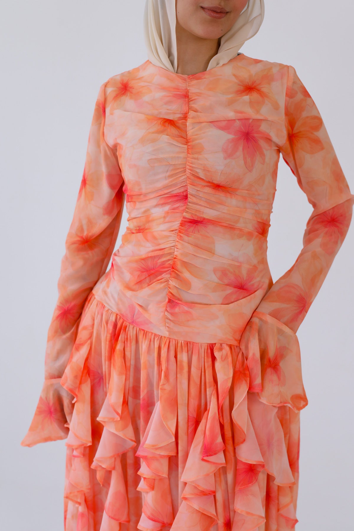 COLORFUL RUFFLES DRESS