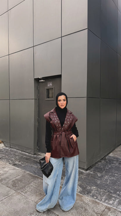 lilly leather vest