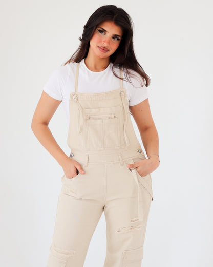 Denim beige jumpsuit