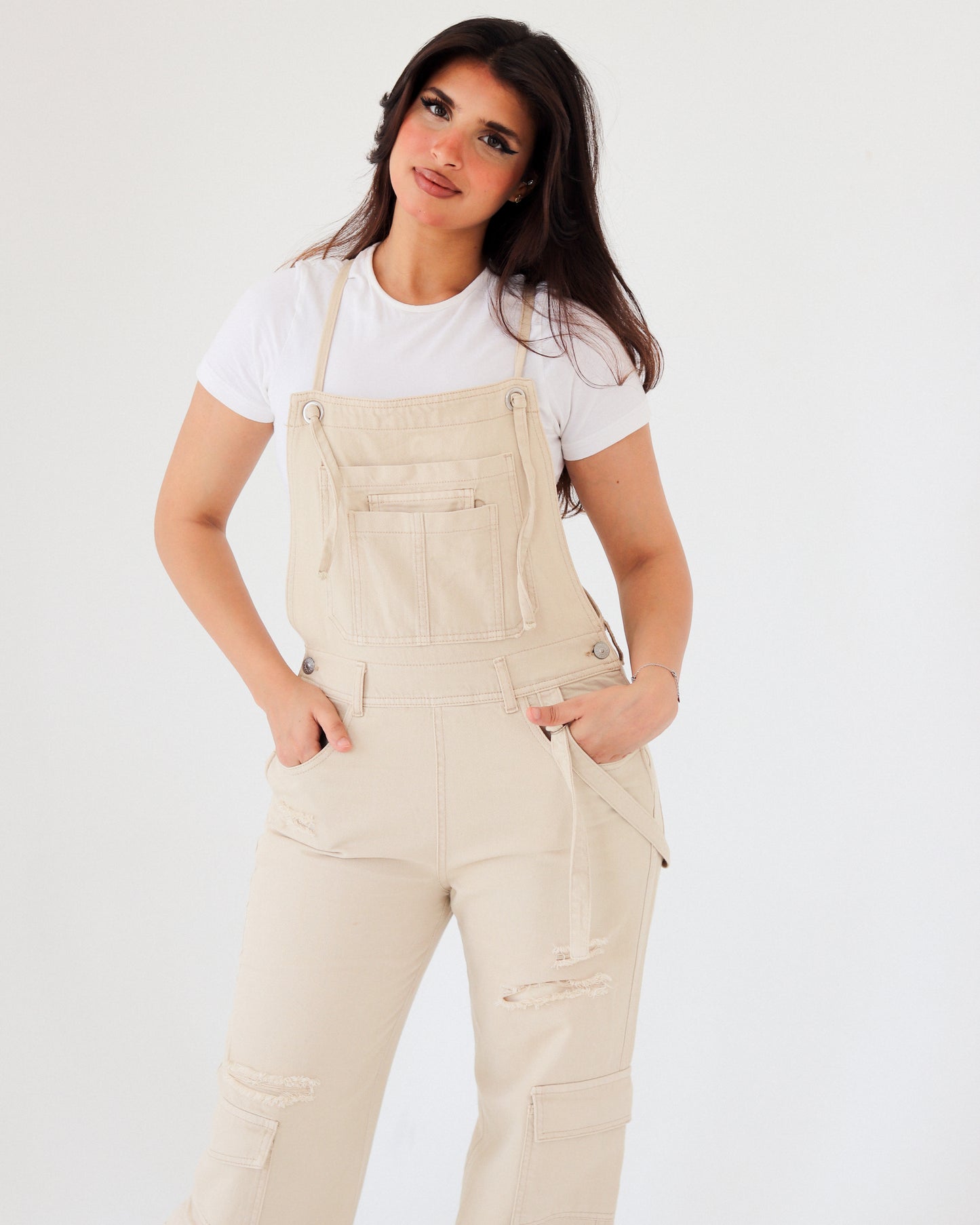 Denim beige jumpsuit