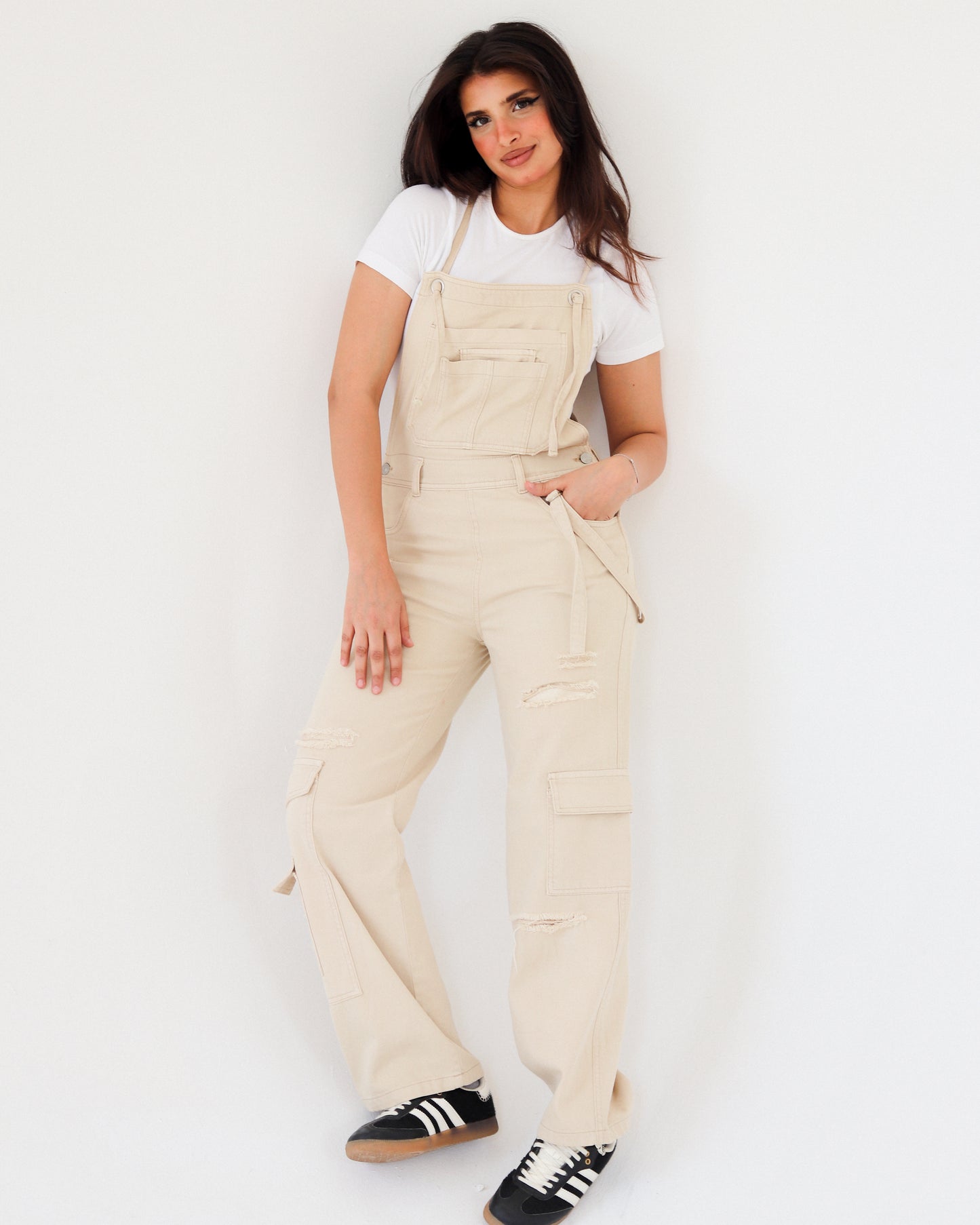 Denim beige jumpsuit