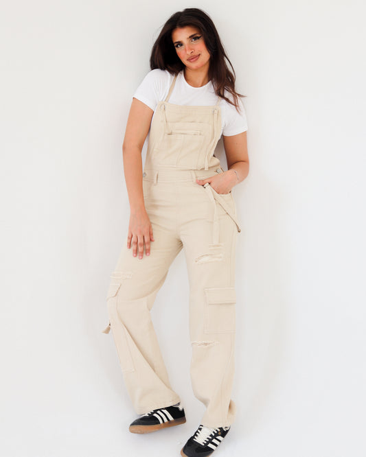 Denim beige jumpsuit