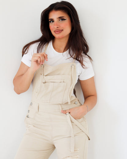 Denim beige jumpsuit