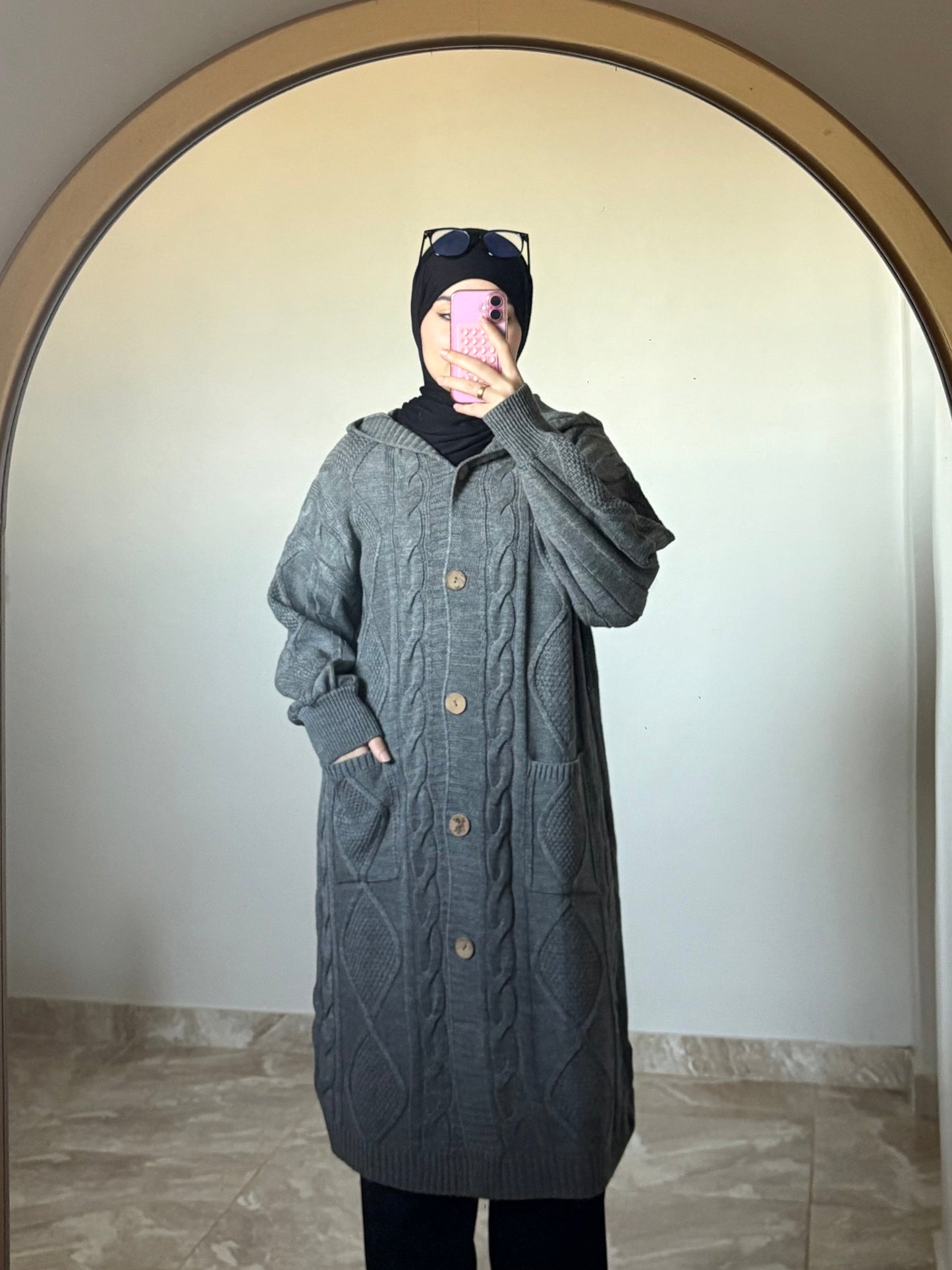 Hoodie Knit Cardigan