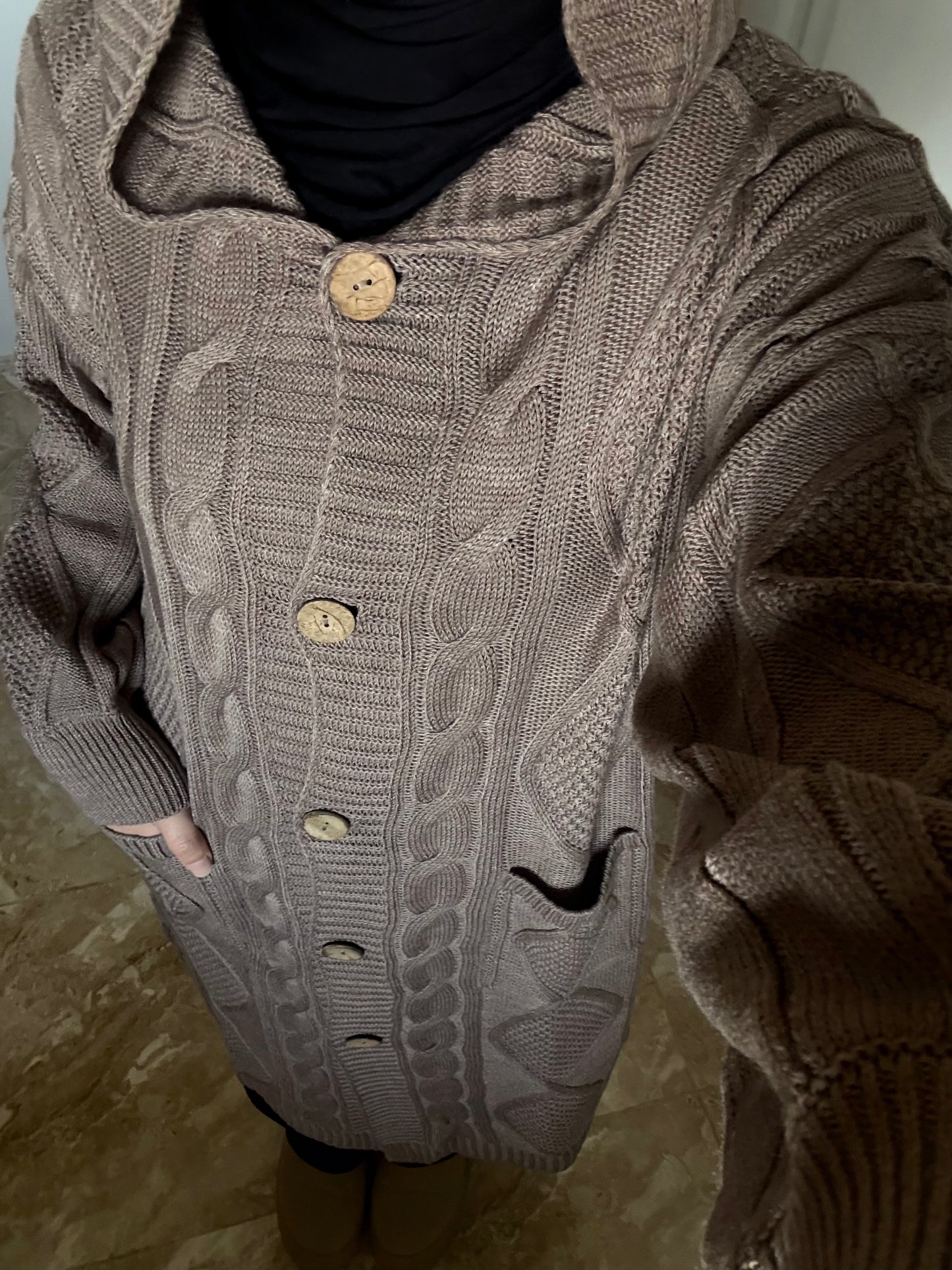 Hoodie Knit Cardigan