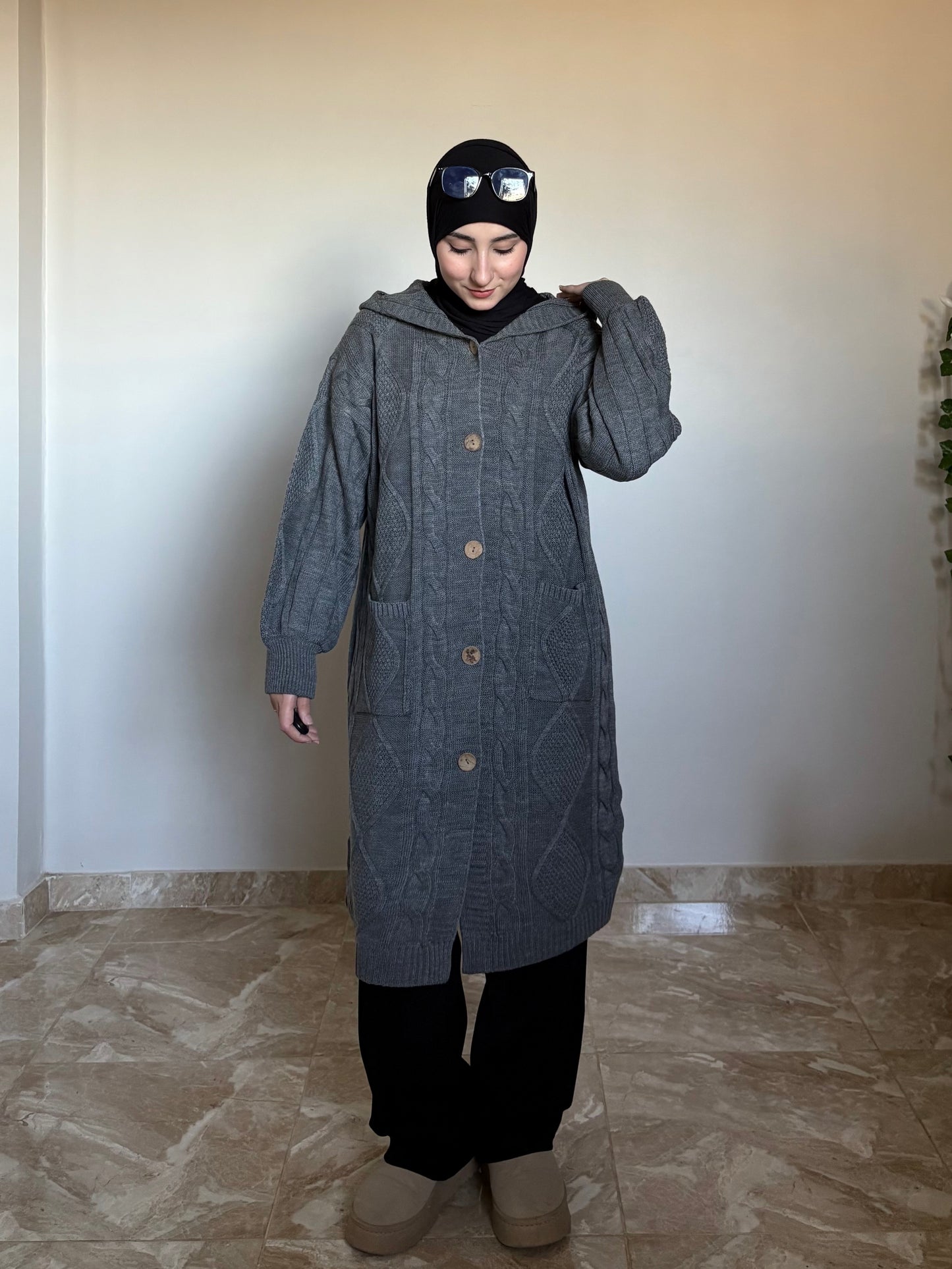 Hoodie Knit Cardigan