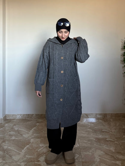 Hoodie Knit Cardigan