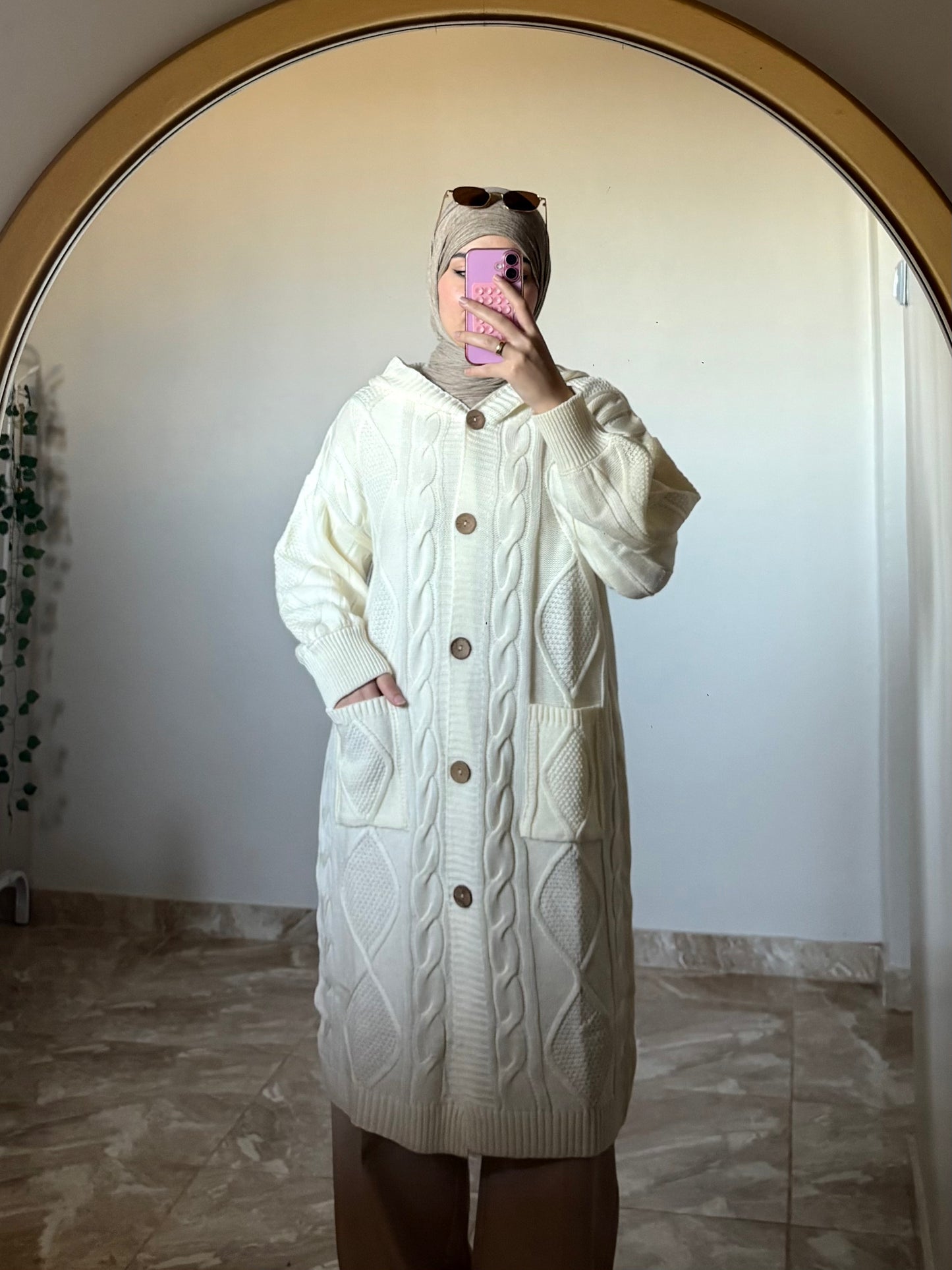 Hoodie Knit Cardigan